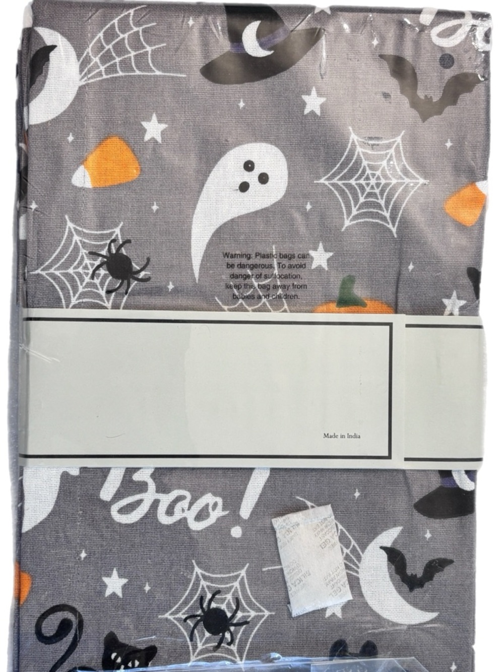 Halloween Table Runner - Gray with Orange & Black Spooky Prints - Picture 5 of 5